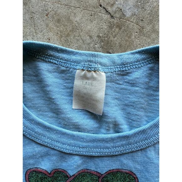 Vintage 'YES' 1977 Tour Rock Band Shirt Light Blue Size Small - Picture 3 of 7